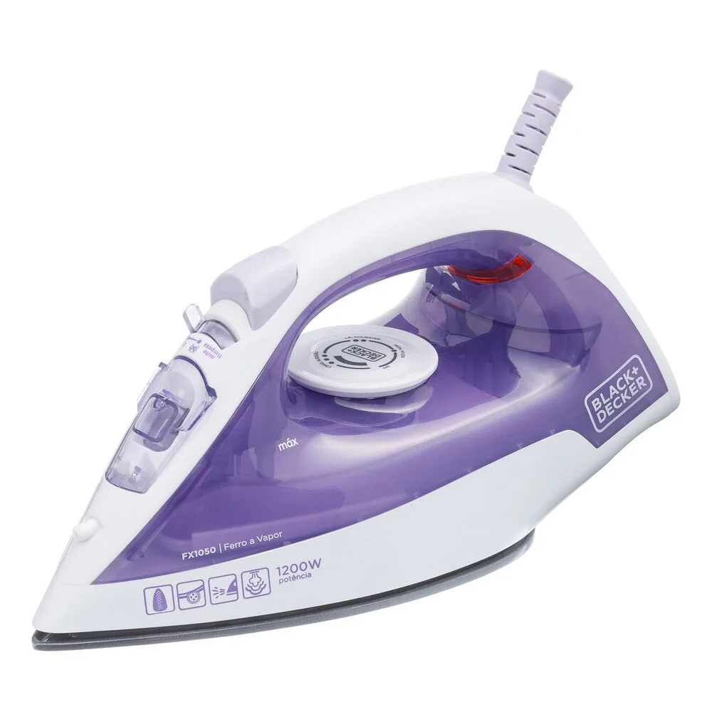 Ferro a vapor Black+Decker FX1050 branco e lilás